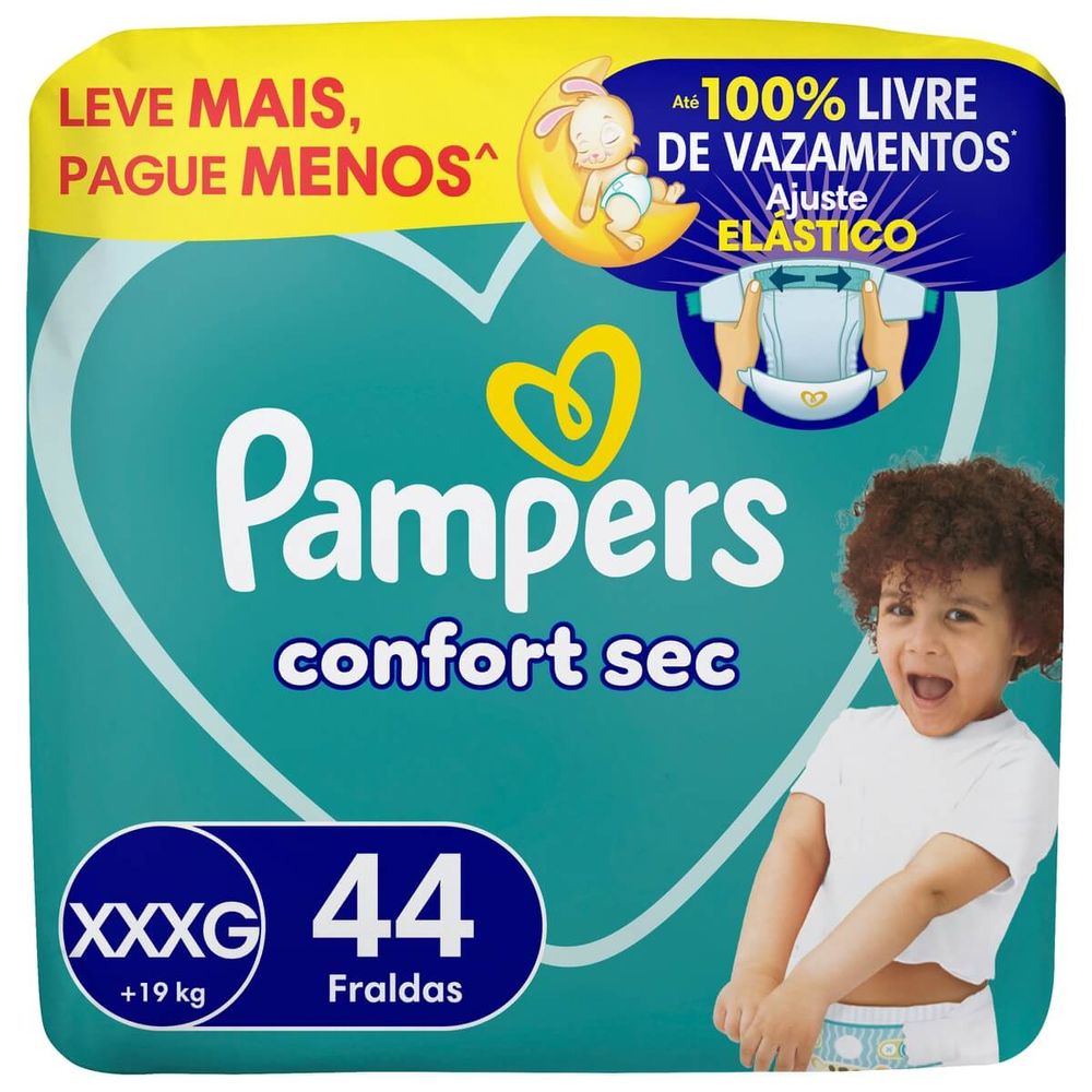 Fralda Pampers Confort Bag XXXG 44 Unidades