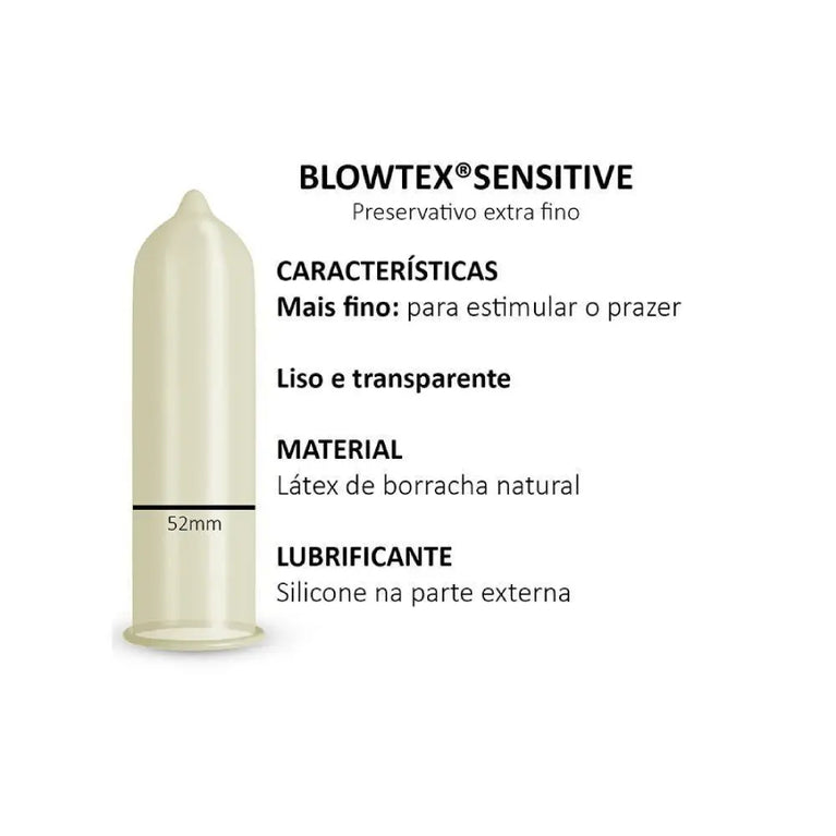 Kit Preservativo Blowtex Sensitive Aloe Vera 3 Unidades
