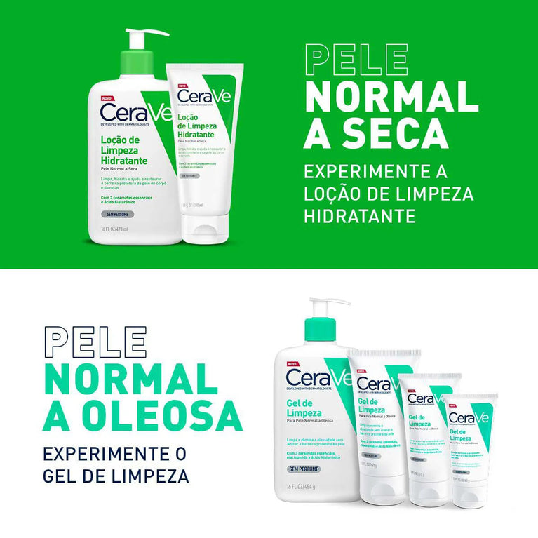Loção de Limpeza Hidratante CeraVe Pele Normal a Seca com Limpeza Suave com Ceramidas Sem Perfume 200ml