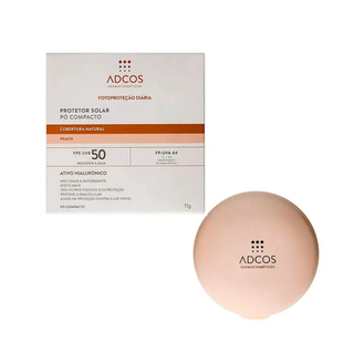 Protetor Solar Facial FPS50 Peach 11g Pó Compacto Adcos