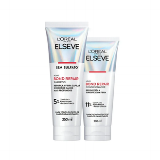 Kit Shampoo (250ml) + Condicionador (200ml) Elseve Bond Repair