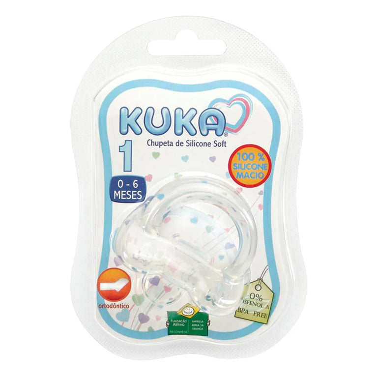 Chupeta Kuka Soft Ortodôntica Silicone Fase 1 com 1 unidade