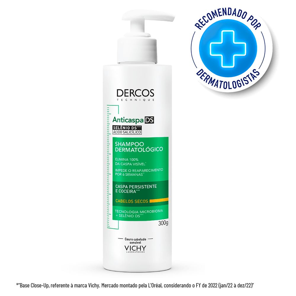 Shampoo Vichy Dercos Anticaspa DS Cabelos Secos 300g