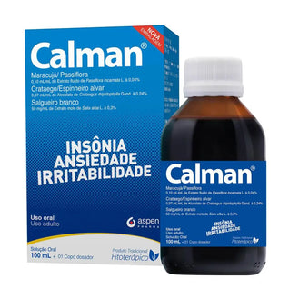Calman 0,10mL/mL + 0,07mL/mL + 50mg/mL, caixa com 1 frasco com 100mL de solução de uso oral + copo dosador