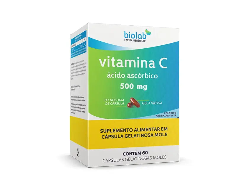 Vitamina C 500mg Com 60 cápsulas Biolab