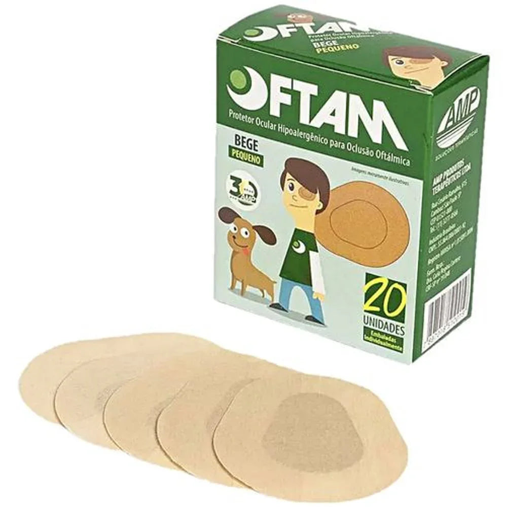Protetor Oftálmico Bege Pequeno Infantil  com 20 unidades- Oftam