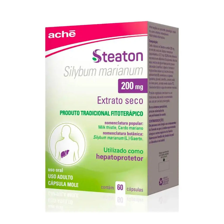 Steaton Silimarina 200mg Com 60 Cápsulas