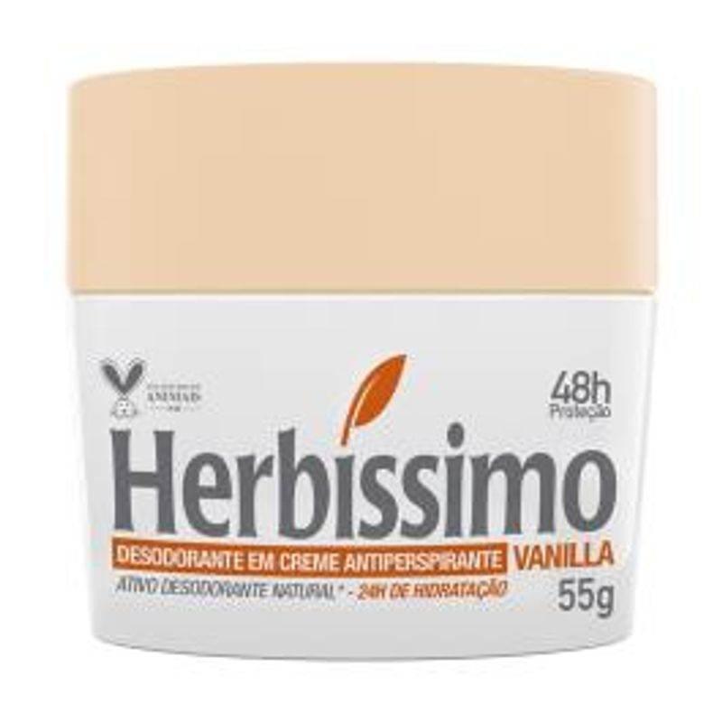 Desodorante Antitranspirante Herbissimo Creme Vanilla 55g - Drogaria Poupa Centro
