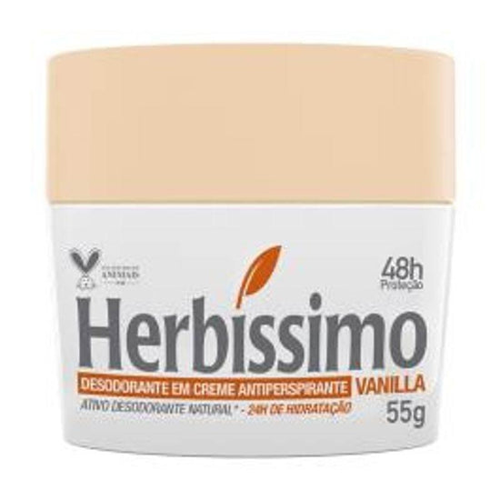 Desodorante Antitranspirante Herbissimo Creme Vanilla 55g - Drogaria Poupa Centro