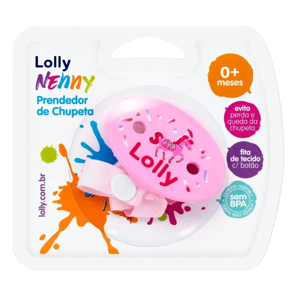 Prendedor de Chupeta Rosa - Lolly
