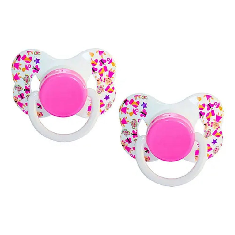 Chupeta Mamita Borboleta Silicone Redondo Rosa
