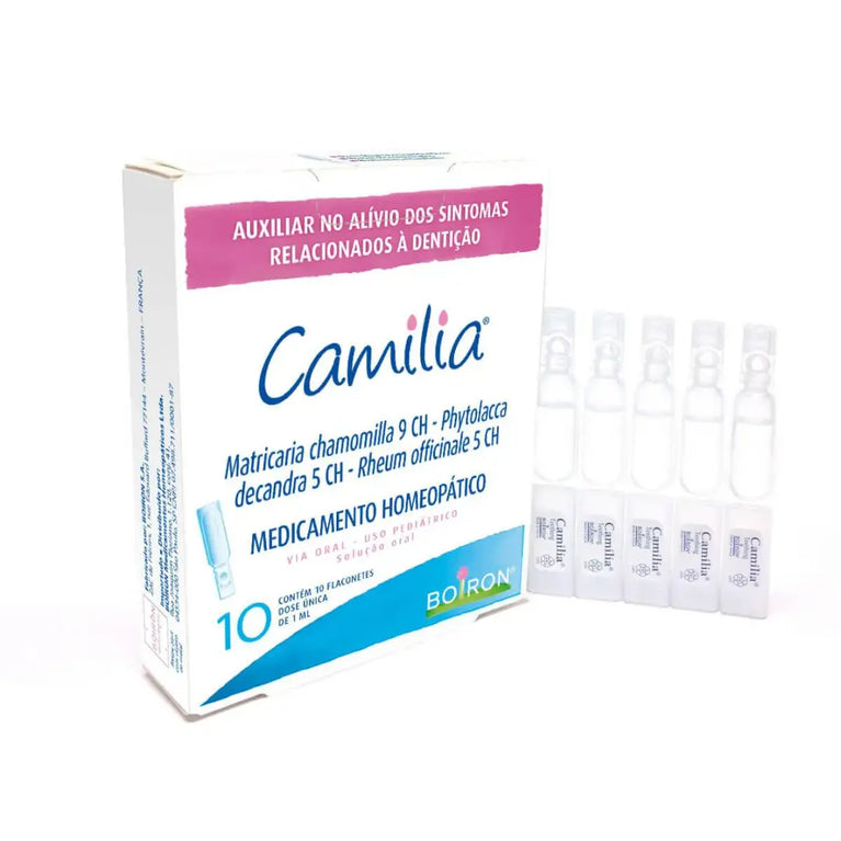 Camilia Matricaria Chamomila 9CH+ Phytolacca Decandra 5CH + Rheum Officinale 5CH Solução Oral 10 flaconetes de 1ml