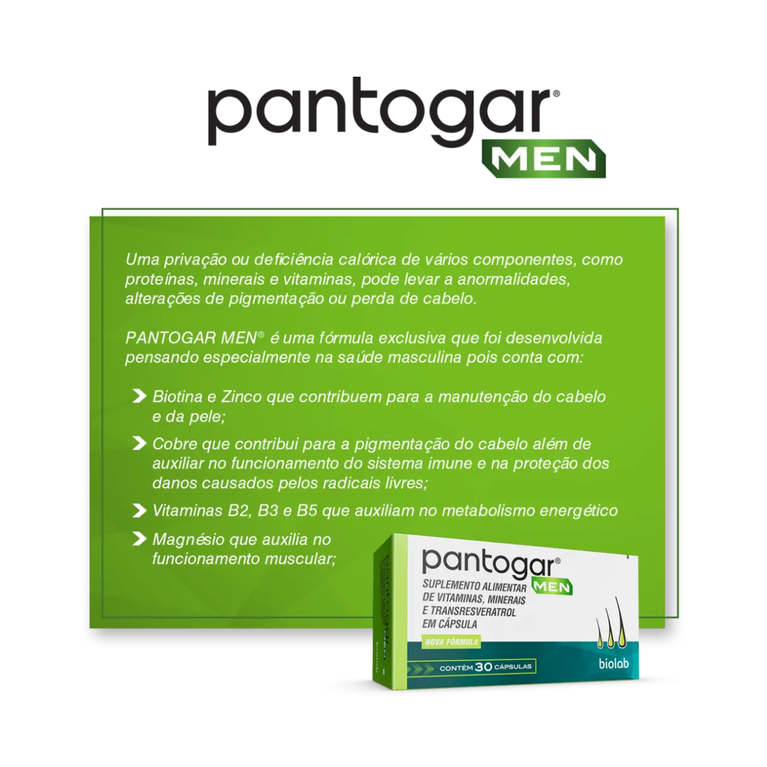 Pantogar Men 30 cápsulas Biolab