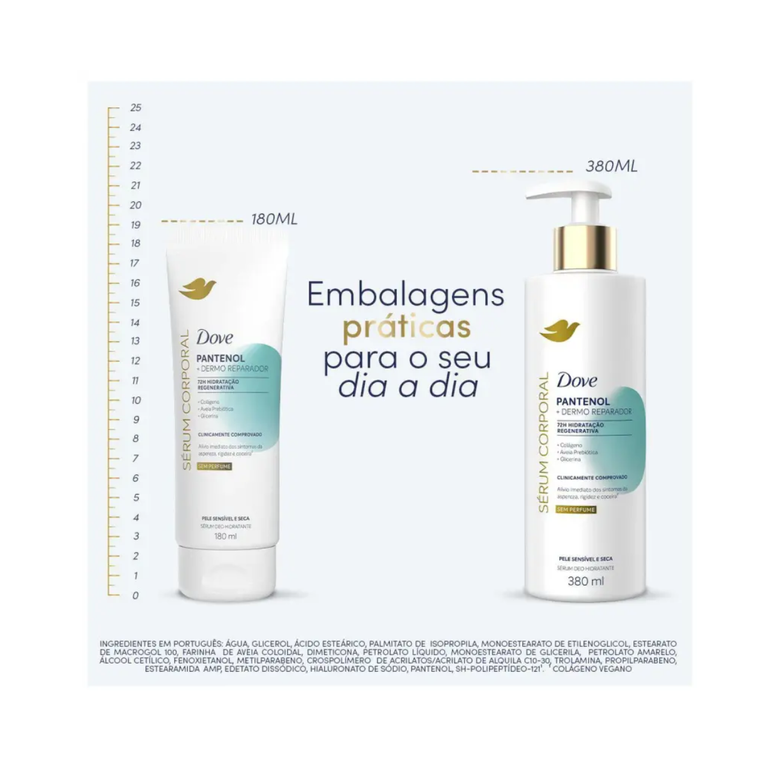 Sérum Corporal Dove Pantenol + Dermo Reparador (Sem Perfume) 380ml