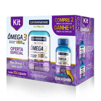 Kit Ômega 3 Catarinense 1000mg com 120 cápsulas + Ômega 3 1000mg com 60 cápsulas - Drogaria Poupa Centro