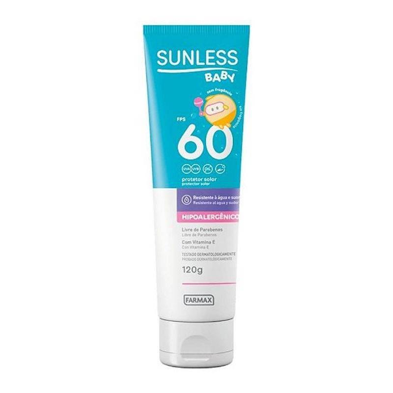 Protetor Solar B.Sunless Baby 120G Fps60 Hipoalergenico - Drogaria Poupa Centro