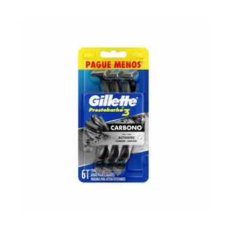 Aparelho para Barbear Gillette Prestobarba3 Carbono 6 unidades