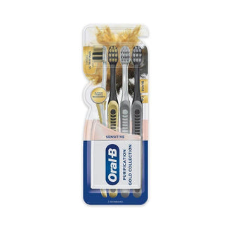 Esc Oral-B Sensitive C/4 Gold Collec - Drogaria Poupa Centro