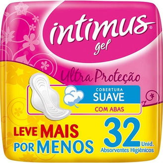 Absorvente Intimus Gel Tripla Protecao com abas, seca com 32 unidades - Drogaria Poupa Centro
