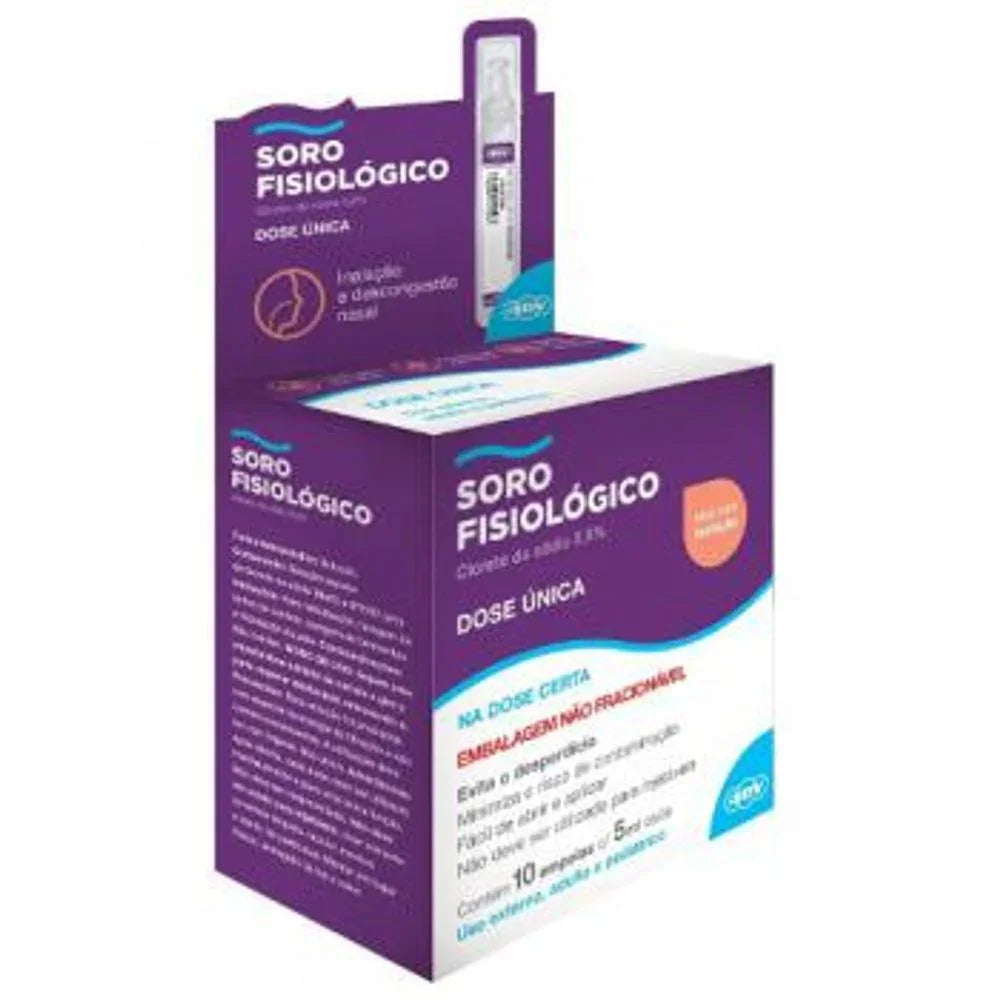 Soro Fisiológico Adv Farma - Contém 10 Unidades de 5Ml