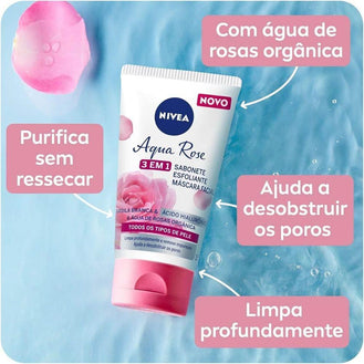 Sabonete Facial Nivea 150Ml 3Em1 Arg. Aqua Rose - Drogaria Poupa Centro