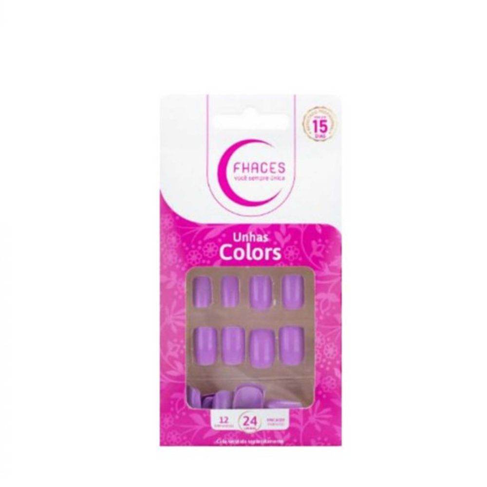 Unhas Fhaces Nail Encanto Cores Curtas Lavanda - 24 Unidades - Drogaria Poupa Centro