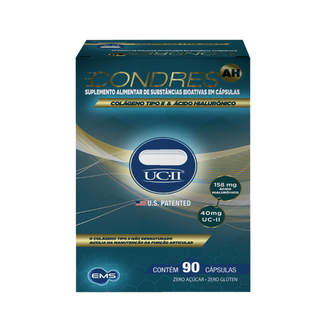 Condres AH Colágeno Tipo 2 40mg + Ácido Hialurônico 158mg 90 cápsulas