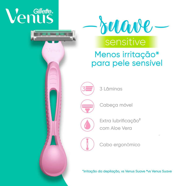 Aparelho de Depilar Gillette Venus Sensitive 4 Unidades