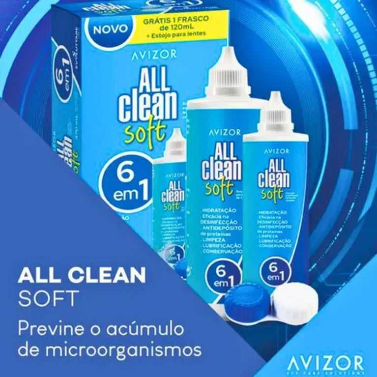 Solução Para Lentes de Contato All Clean Soft 6 em 1 – 350ml + 120ml