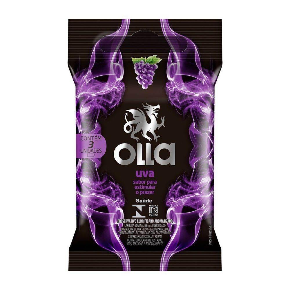 Preservativo Olla Uva Com 3 Unidades - Drogaria Poupa Centro