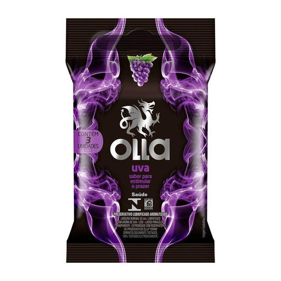 Preservativo Olla Uva Com 3 Unidades - Drogaria Poupa Centro