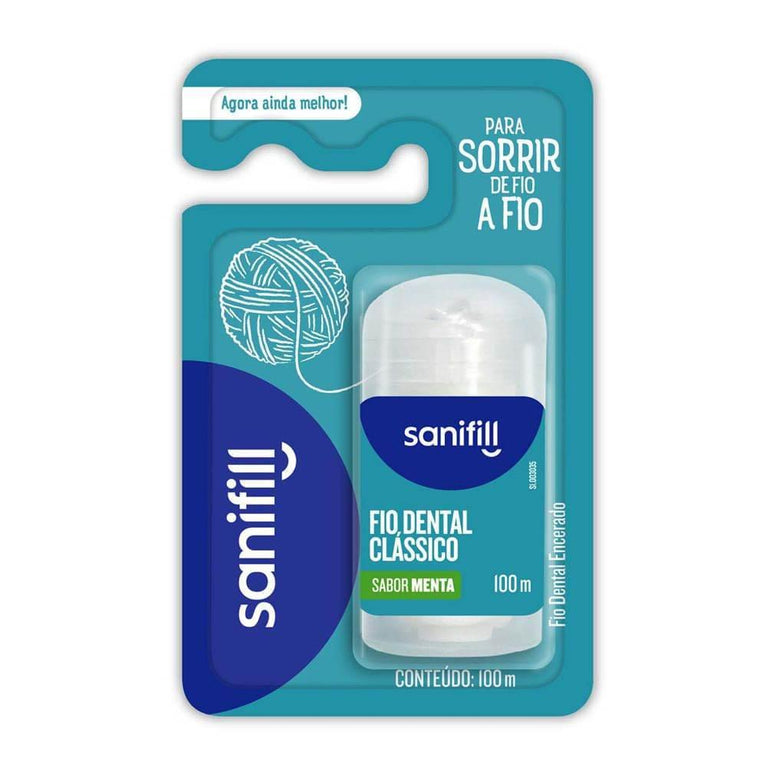 Fio Dental Sanifill 100M Menta - Drogaria Poupa Centro