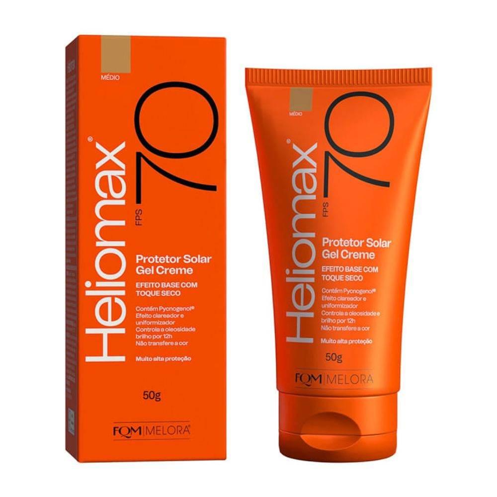 Protetor Solar Facial Heliomax FPS 70 Cor Médio 50g - Drogaria Poupa Centro