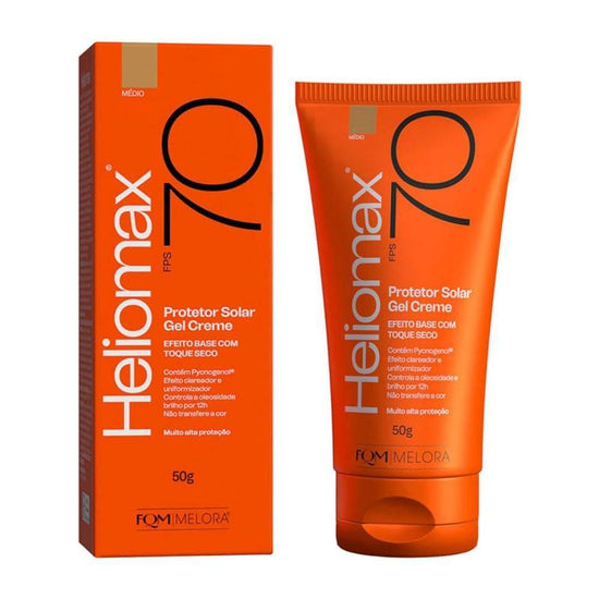Protetor Solar Facial Heliomax FPS 70 Cor Médio 50g - Drogaria Poupa Centro