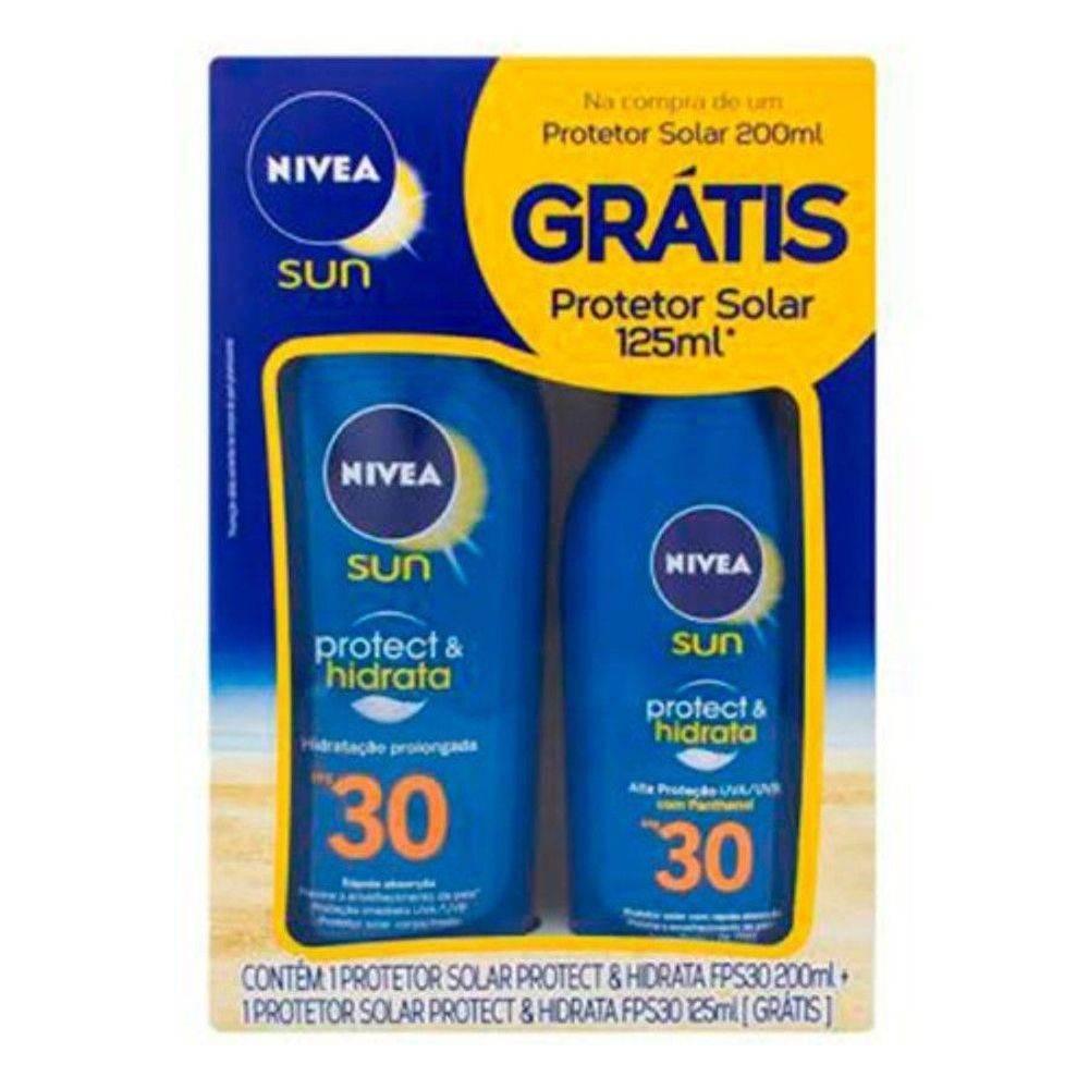 Kit Protetor Solar Corporal Nivea Sun Protect & Hidrata FPS 30 com 200ml + 100ml - Drogaria Poupa Centro