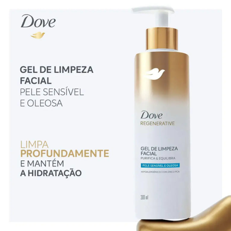 Gel de Limpeza Facial Dove Regenerative Purifica & Equilibra 300ml VALIDADE 09/2026