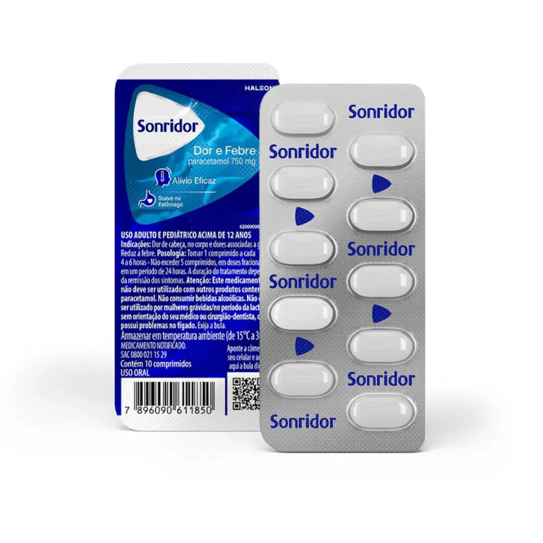 Sonridor Dor e Febre Paracetamol 750mg Pack com 50 Comprimidos