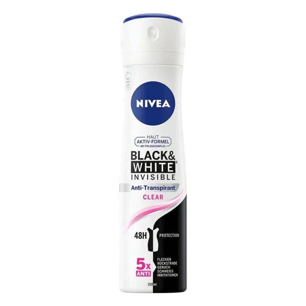 Desodorante Antitranspirante Aerosol Nivea Invisible Black & White Clear Feminino 48h 200ml - Drogaria Poupa Centro