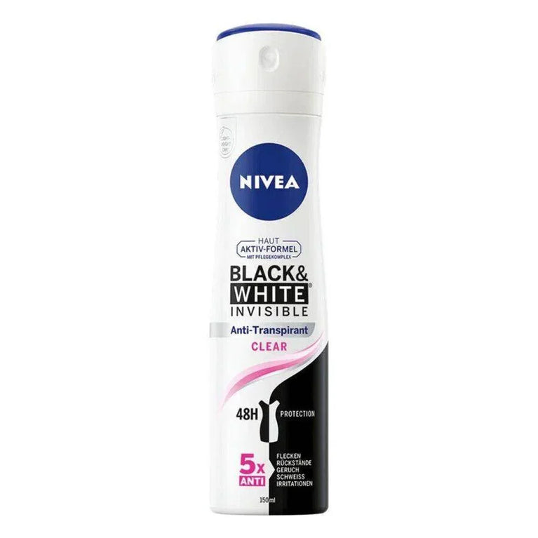 Desodorante Antitranspirante Aerosol Nivea Invisible Black & White Clear Feminino 48h 200ml - Drogaria Poupa Centro