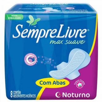Absorvente Sempre Livre Noturno com abas com 8 unidades - Drogaria Poupa Centro