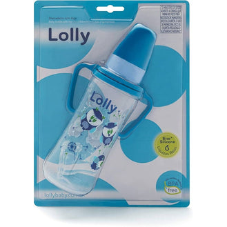 Mamadeira Zoo com Alça 250ml Azul -  Lolly