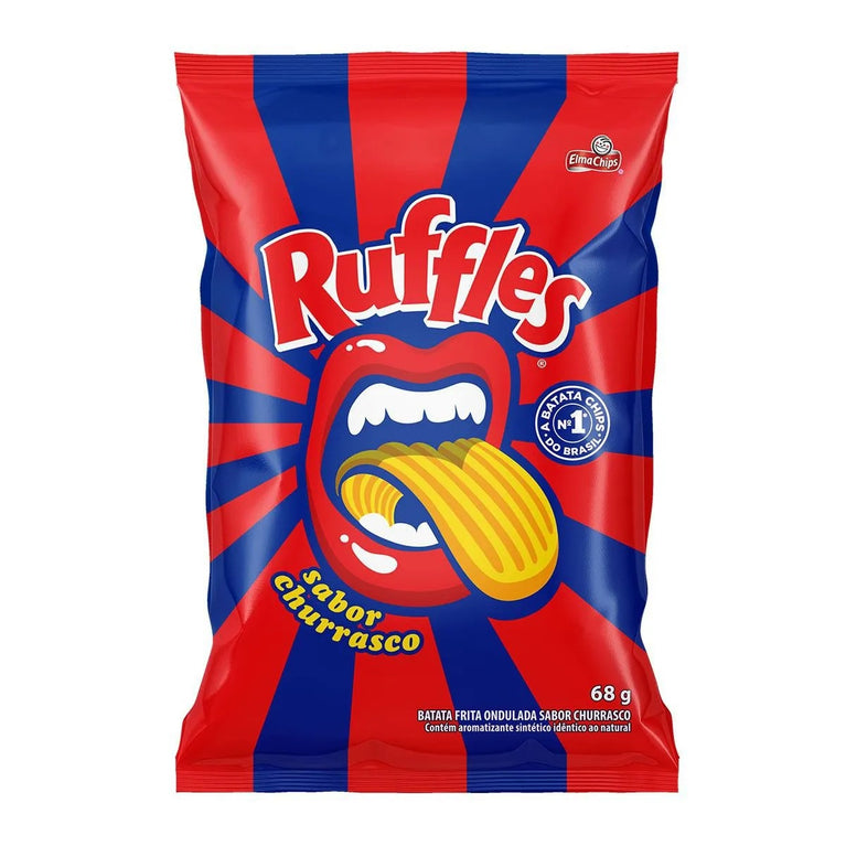 Batata Frita Ondulada Churrasco Elma Chips Ruffles 68g