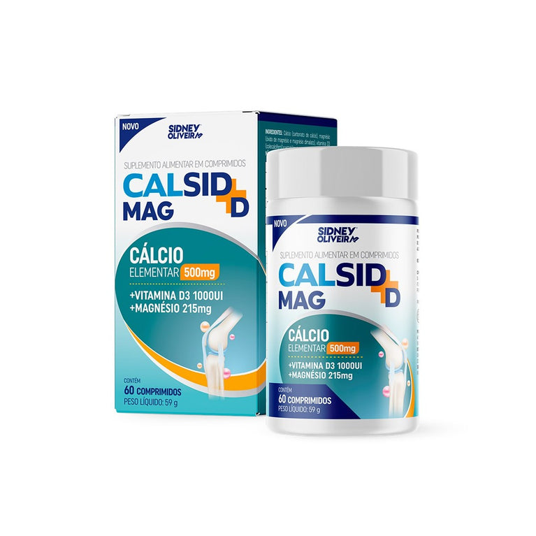 Suplemento Calsid-D Mag Cálcio, Vitamina D3 e Magnésio 60 Comprimidos