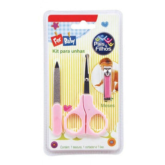Kit Tesoura Pais&Filhos - Ref. 7788 Rosa - Drogaria Poupa Centro
