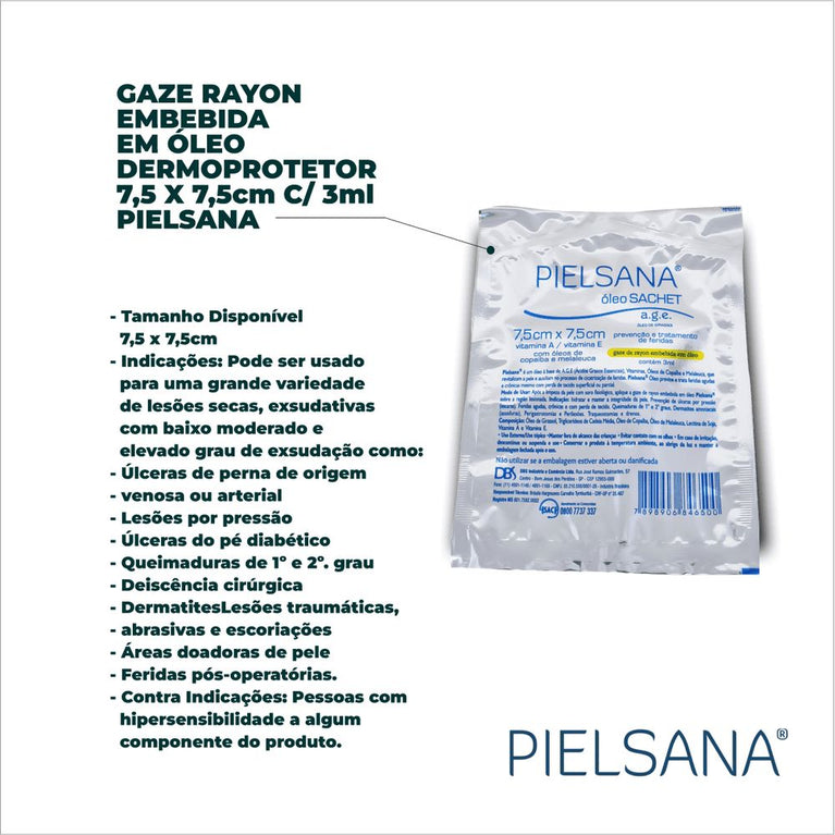 Gaze Rayon 7,5Cmx7,5Cm 3Ml Oleo Pielsana
