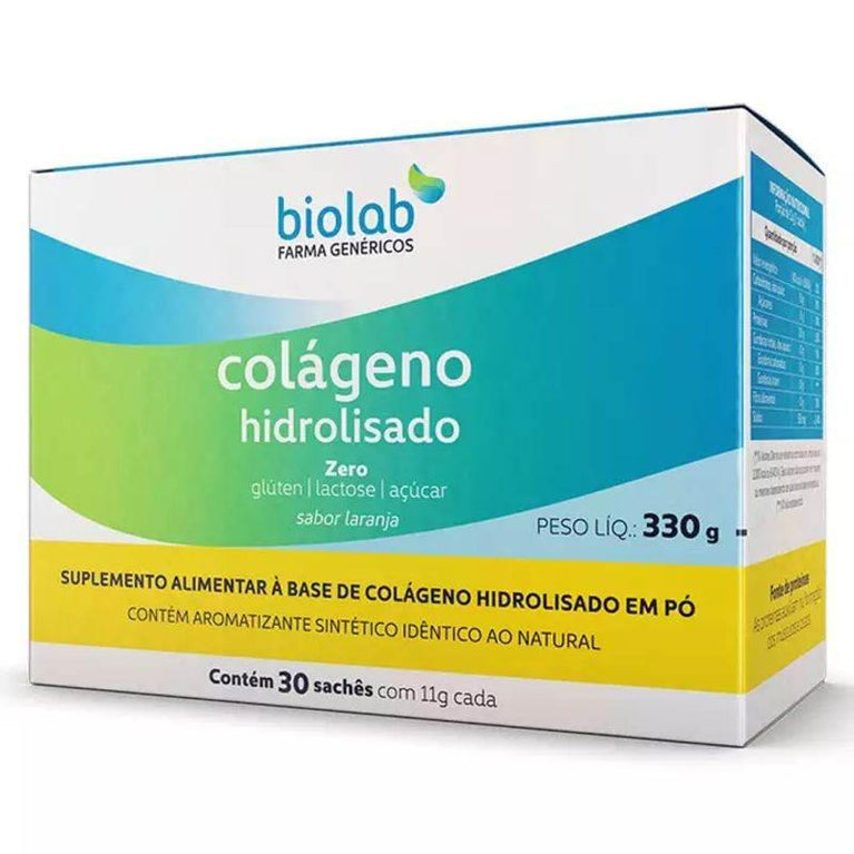 Colageno Hidrolisado Biolab Caixa 30 saches 11g - Drogaria Poupa Centro