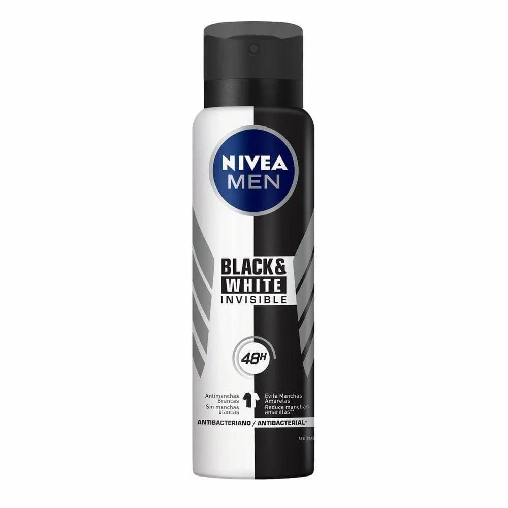 Desodorante Nivea Aerosol Men Invisible Black White 150ml - Drogaria Poupa Centro