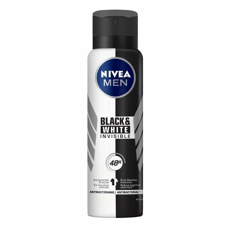 Desodorante Nivea Aerosol Men Invisible Black White 150ml - Drogaria Poupa Centro