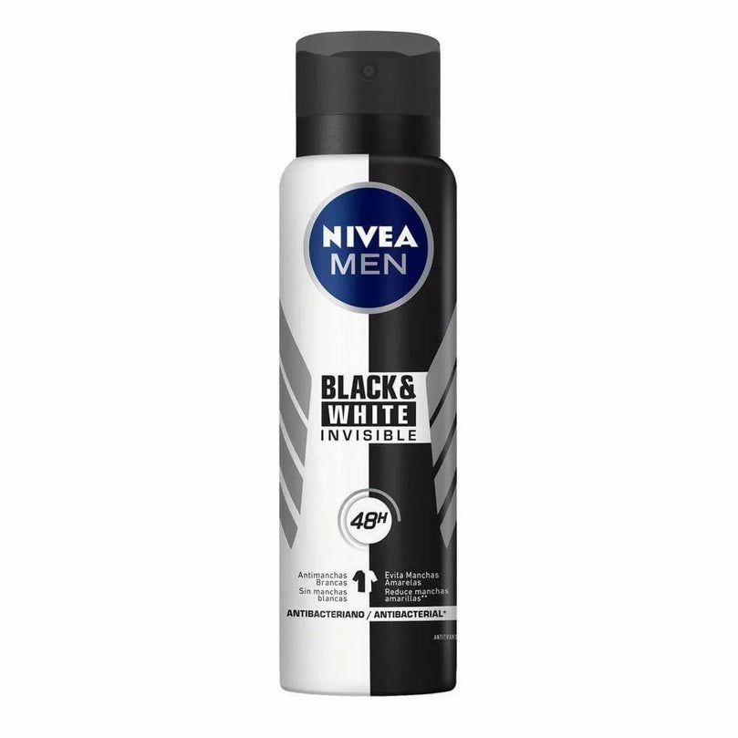Desodorante Nivea Aerosol Men Invisible Black White 150ml - Drogaria Poupa Centro
