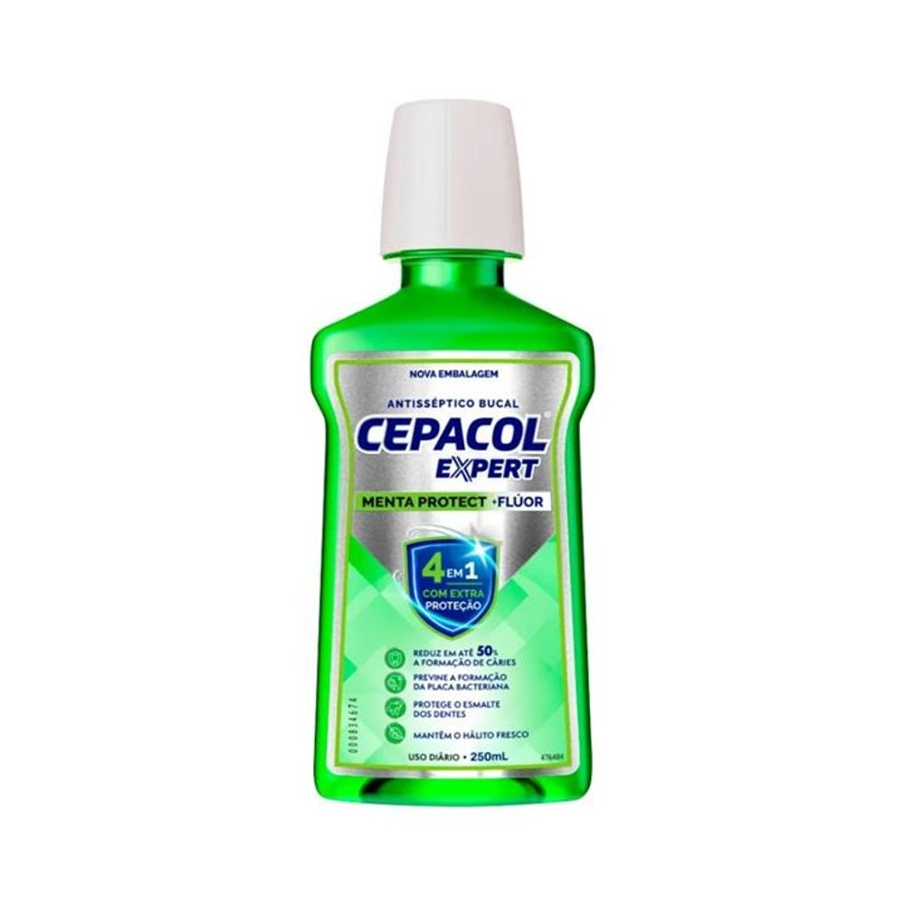 Enxaguante Bucal Cepacol 4 em 1 Menta Fluor 250ml